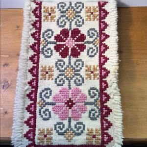 Floral Patterned handmade Table Runner with Fringe